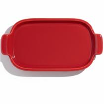Bandeja Retangular 20 cm Vermelho P Assar e Servir Porcelana