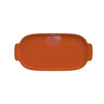 Bandeja Retangular 25 cm Laranja M Assar e Servir Porcelana