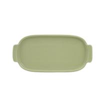 Bandeja Retangular 25cm Verde Chá M Assar e Servir Porcelana