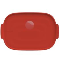 Bandeja Retangular 32,5 cm Vermelha Assar e Servir Porcelana Bandeja Retangular 32,5 cm Vermelha Assar e Servir Porcelana