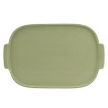Bandeja Retangular 32,5cm Verde Chá Assar e Servir Porcelana Bandeja Retangular 32,5cm Verde Chá Assar e Servir Porcelana