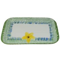 Bandeja Retangular 38cm - Dec Primavera - Porcelana Bot Art