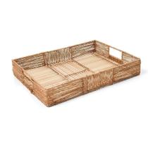 Bandeja Retangular 42x30cm em Bamboo e Juta - Copa&Cia Bandeja Retangular 42x30cm em Bamboo e Juta - Copa&Cia