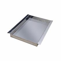 Bandeja retangular aço inox 20x30 com alça rasa ZPBN20x30x3 Bandeja retangular aço inox 20x30 com alça rasa ZPBN20x30x3