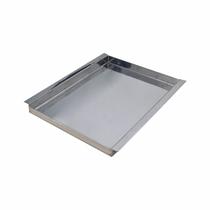 Bandeja retangular aço inox 30x40 com alça rasa ZPBN30x40x3
