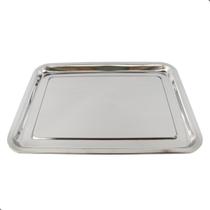 Bandeja Retangular Aço Inox 40x30cm Rasa Bandeja Retangular Aço Inox 40x30cm Rasa