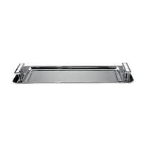 Bandeja Retangular Aço Inox Com Alça Pérola 14x44cm