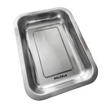 Bandeja Retangular Aço Inox Restaurante Procedimento 44x34x4 Bandeja Retangular Aço Inox Restaurante Procedimento 44x34x4