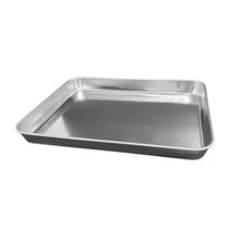 Bandeja Retangular Alta de Aço Inox para Servir Preparar Organizar Alimentos - 30cm Ke Home