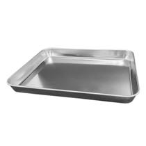 Bandeja Retangular Alta de Aço Inox para Servir Preparar Organizar Alimentos - 35cm Ke Home