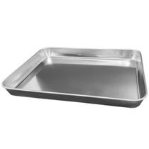 Bandeja Retangular Alta de Aço Inox para Servir Preparar Organizar Alimentos - 40cm Ke Home