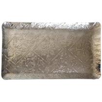 Bandeja Retangular Alumínio Fundido Alto Relevo 50x31x3cm - Saldão