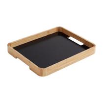 Bandeja Retangular Bambu Mdf Basis Com Pegadores Alça Servir