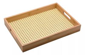 Bandeja Retangular Bambu Palha Decorativa Indiana Palhinha Bandeja Retangular Bambu Palha Decorativa Indiana Palhinha