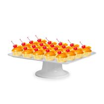 Bandeja Retangular Branca C/ Pedestal Doces Festa 25x32cm