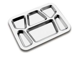 Bandeja Retangular com 6 Divisões em Aço Inox - BACCANI