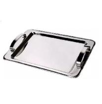 Bandeja Retangular Com Alça 35cm Aço Inoxidável Mimostyle Bandeja Retangular Com Alça 35cm Aço Inoxidável Mimostyle