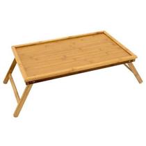 Bandeja Retangular Com Pés Table Em Bambu Natural