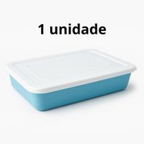Bandeja Retangular com Tampa 5 Litros 1/2/3 unidades