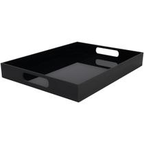 Bandeja Retangular Cor Preta Acrílico 40 Cm - Mimo Style