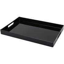 Bandeja Retangular Cor Preta De Plástico 40cm Mimo Style Bandeja Retangular Cor Preta De Plástico 40cm Mimo Style