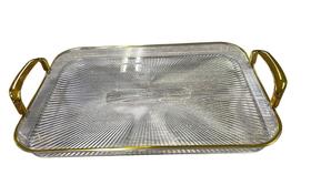 Bandeja Retangular de Acrílico com Detalhe Dourado - 34cm Bandeja Retangular de Acrílico com Detalhe Dourado - 34cm