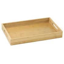 Bandeja Retangular De Bambu Com Alça Laterais 40x25cm Bandeja Retangular De Bambu Com Alça Laterais 40x25cm