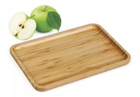 Bandeja Retangular De Bambu Para Frios Potes Temperos 30cm Bandeja Retangular De Bambu Para Frios Potes Temperos 30cm