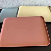 Bandeja retangular de bambu rosa branca ou azul multiuso cozinha cantinho do café colors