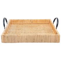 Bandeja Retangular de Fibra Natural com Alça Bali 30x32,5x9,5 cm - Wolff