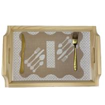 Bandeja Retangular De Madeira Com Alça Para Piquenique Bandeja Retangular De Madeira Com Alça Para Piquenique