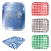 Bandeja Retangular de Papel Cartão Xadrez