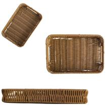 Bandeja Retangular De PVC Trançado Pão Frutas Para Servir 30cm Mod1 Bandeja Retangular De PVC Trançado Pão Frutas Para Servir 30cm Mod1