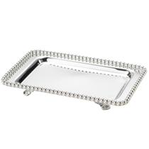 Bandeja Retangular de Zamac Silver Plated Balls 25,2X15,5X3Cm