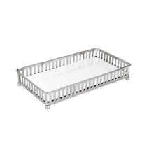 Bandeja Retangular Decorativa Espelhada Cromada 24X12,5CM 8158 Bandeja Retangular Decorativa Espelhada Cromada 24X12,5CM 8158