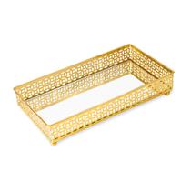 Bandeja Retangular Decorativa Espelhada Dourada 24x12,5CM 09616 Mart Bandeja Retangular Decorativa Espelhada Dourada 24x12,5CM 09616 Mart