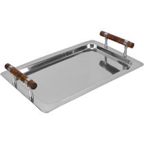 BANDEJA RETANGULAR DECORATIVA PARA SERVIR HOME&CO COM ALÇA INOX 2x42x27cm PRATA BANDEJA RETANGULAR DECORATIVA PARA SERVIR HOME&CO COM ALÇA INOX 2x42x27cm PRATA