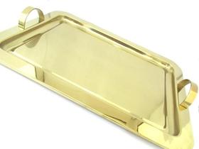Bandeja Retangular Dourada Grande Bandeja Retangular Dourada Grande
