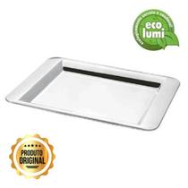 BANDEJA RETANGULAR ECOLUMI EM AÇO INOX 30cm x 14cm- FACILITE SEU SERVIÇO, EXPLORE O ESTILO E A DURABILIDADE COM ELEGÂNCIA