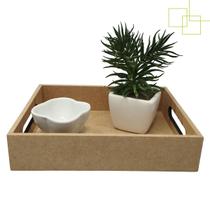 Bandeja Retangular em MDF 6mm Resistente Lisa Servir Festa Mesa Café 25x20x5 Bandeja Retangular em MDF 6mm Resistente Lisa Servir Festa Mesa Café 25x20x5