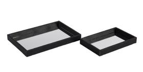 Bandeja Retangular Em Mdf Borda Textura Preta G - Entrecasa Bandeja Retangular Em Mdf Borda Textura Preta G - Entrecasa