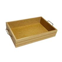Bandeja retangular em mdf com alça metálica Bandeja retangular em mdf com alça metálica