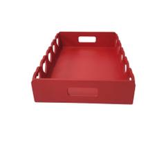 Bandeja retangular em mdf com borda coração