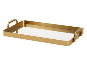 Bandeja Retangular Espelhada Decorativa Dourada Em Metal Bandeja Retangular Espelhada Decorativa Dourada Em Metal