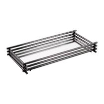 Bandeja Retangular Espelhada Ônix Decoração 10x20cm Multiuso Porta Jóias Acessórios Velas Enfeites Para Casa Escritório Recepção