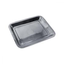Bandeja Retangular Ferro Polido Servir Alimentos Bebidas Resistente Utensílios Cozinha Bar Restaurantes Eventos 25x31cm