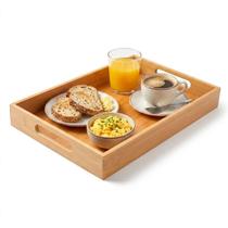 Bandeja Retangular Grande 40x25cm Eco Kitchen Em Bambu Natural Original, Mimo Style Bandeja Retangular Grande 40x25cm Eco Kitchen Em Bambu Natural Original, Mimo Style