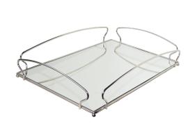 Bandeja Retangular Grande - Cromada Com Espelho 44x29cm Bandeja Retangular Grande - Cromada Com Espelho 44x29cm