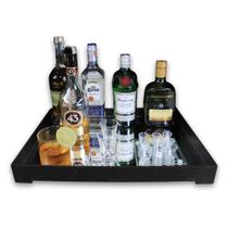 Bandeja Retangular Grande Espelhada Organizadora Para Bebidas Bar E Café Suporte Aparador Recepção Bandeja Retangular Grande Espelhada Organizadora Para Bebidas Bar E Café Suporte Aparador Recepção