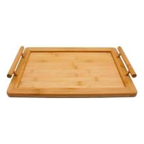Bandeja retangular hauskraft c/ alça 40x27 bambu tbbu-043